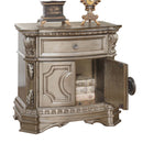 Northville Nightstand w/Wooden Top, Antique Silver Finish Acme
