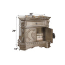 Northville Nightstand w/Wooden Top, Antique Silver Finish Acme