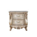 Gorsedd Nightstand, Marble Top & Golden Ivory Finish Acme