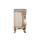 Gorsedd Nightstand, Marble Top & Golden Ivory Finish Acme