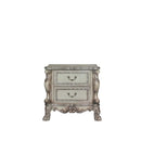 Dresden Nightstand, Vintage Bone White Finish Acme