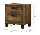 Morales Nightstand, Rustic Oak Finish Acme
