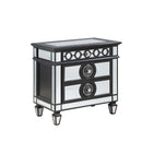 Varian II Nightstand, Mirrored, Black & Sliver Finish Acme
