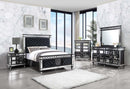 Varian II Nightstand, Mirrored, Black & Sliver Finish Acme