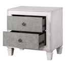 Katia Nightstand, Rustic Gray & Weathered White Finish Acme