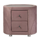 Salonia Nightstand, Pink Velvet Acme