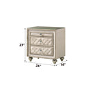 Lucienne Nightstand, Beige Velvet Acme