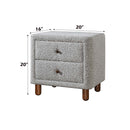 Cleo Nightstand, Gray Boucle Acme