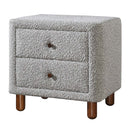 Cleo Nightstand, Gray Boucle Acme