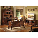 Dresden Executive Office Chair, Faux Leather & Cherry Oak Finish Acme