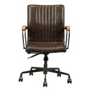 Joslin Office Chair, Distress Chocolate Top Grain Leather Acme