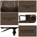 Joslin Office Chair, Distress Chocolate Top Grain Leather Acme