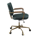 Siecross Office Chair, Emerald GreenTop Grain Leather Acme