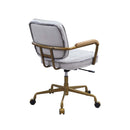 Siecross Office Chair, Vintage White Top Grain Leather Acme