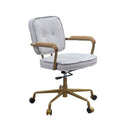 Siecross Office Chair, Vintage White Top Grain Leather Acme