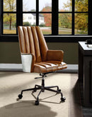 Salvol Office Chair, Sahara Top Grain Leather & Aluminum Acme