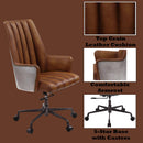 Salvol Office Chair, Sahara Top Grain Leather & Aluminum Acme