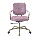 Siecross Office Chair, Pink Top Grain Leather Acme