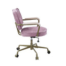 Siecross Office Chair, Pink Top Grain Leather Acme