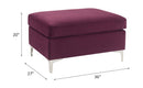 Jaszira Ottoman, Burgundy Velvet Acme