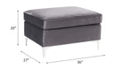 Jaszira Ottoman, Gray Velvet Acme