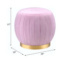 Zinnia Ottoman, Pink Carnation Velvet & Gold Finish Acme
