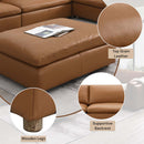 Brighton Ottoman, Brown Top Grain Leather Acme