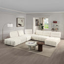 Loanna Ottoman, Beige Linen Acme