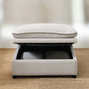 Marisa Ottoman w/Storage, Beige Boucle Acme