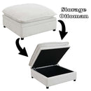 Marisa Ottoman w/Storage, Beige Boucle Acme