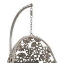 Sigar Hanging Chair, Light Gray Fabric & Wicker Acme