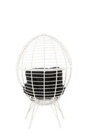 Galzed Patio Lounge Chair, Black Fabric & White Wicker Acme