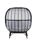 Penelope Patio Lounge Chair, Cream Fabric & Black Finish Acme