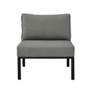 Rajni Patio Armless Chair, Gray Fabric & Black Finish