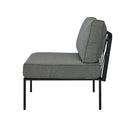 Rajni Patio Armless Chair, Gray Fabric & Black Finish