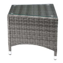 Tashelle 3PC Pack Patio Bistro Set, Gray Fabric & Gray Wicker Acme