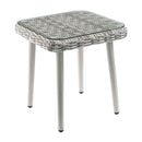 Tashay 3PC Pack Patio Bistro Set, Green Fabric & Beige Wicker Acme