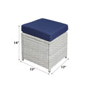 Paitalyi 9PC Bistro Set, Blue Fabric & Wicker Acme