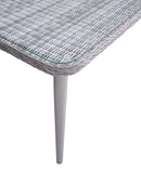 Jenneva 7PC Patio Dining Set, Night Green Fabric & Gray Finish Acme