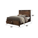 Merrilee Queen Bed w/Storage, Oak Finish Acme