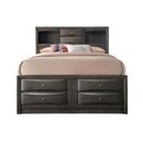 Ireland King Bed w/Storage, Gray Oak Finish Acme