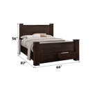 Panang Queen Bed w/Storage, Mahogany Finish Acme