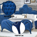 Dante Queen Bed, Blue Velvet Acme