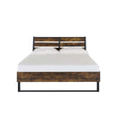Juvanth Queen Bed, Rustic Oak & Black Finish Acme