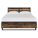 Juvanth Queen Bed w/Storage, Rustic Oak & Black Finish Acme