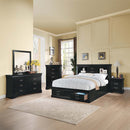 Louis Philippe III King Bed w/Storage, Black Finish Acme