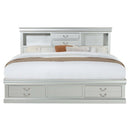 Louis Philippe III Queen Bed w/Storage, Platinum Finish Acme