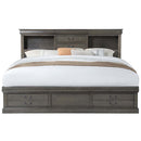 Louis Philippe III King Bed w/Storage, Dark Gray Finish Acme
