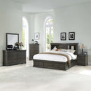 Louis Philippe III King Bed w/Storage, Dark Gray Finish Acme