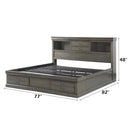 Louis Philippe III King Bed w/Storage, Dark Gray Finish Acme